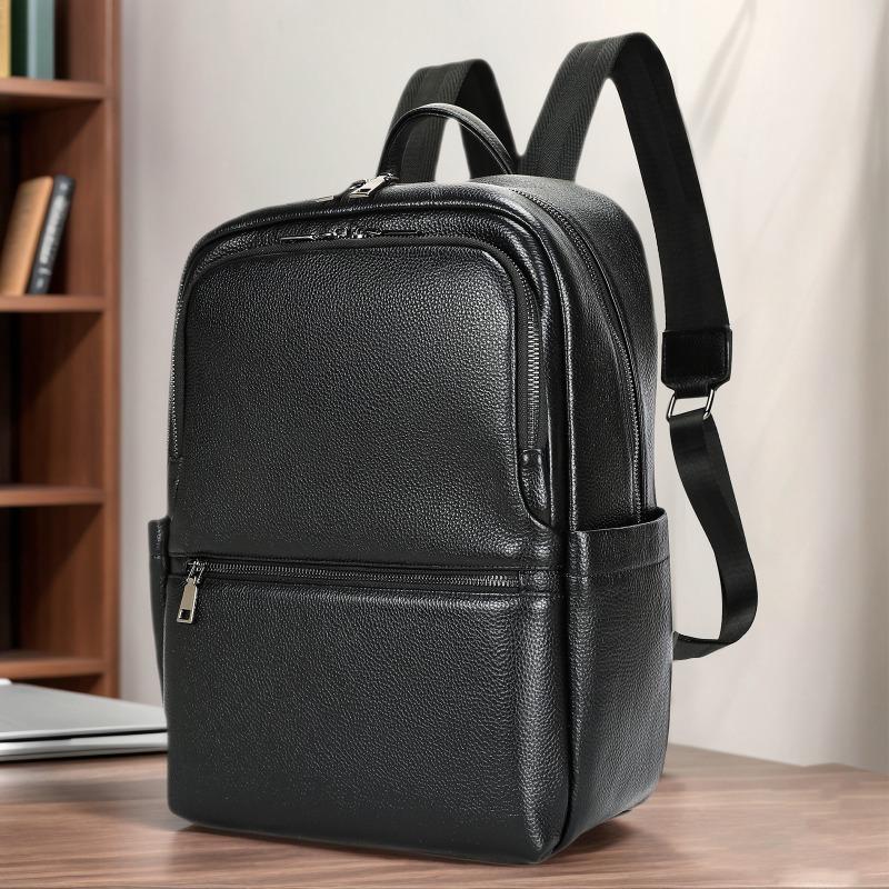 

Рюкзак из натуральной кожи Повседневный и модный Повседневный компьютерный рюкзак One Size чёрный