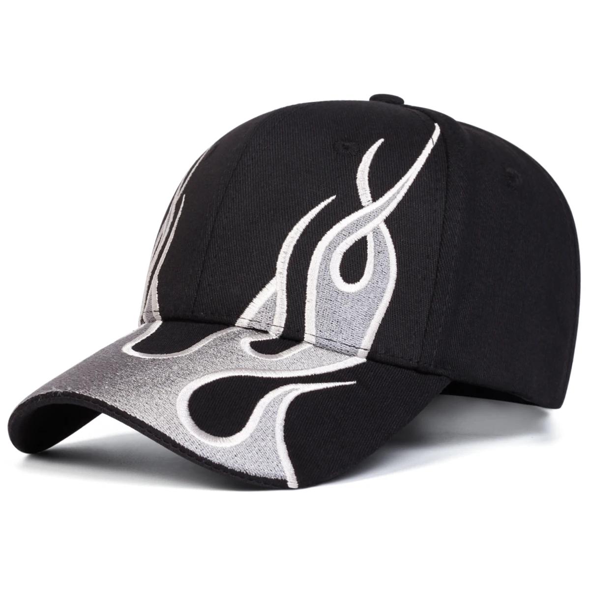 

Unisex Flame Embroidery Baseball Caps Outdoor Adjustable Spring And Autumn Casual Sunscreen Hat