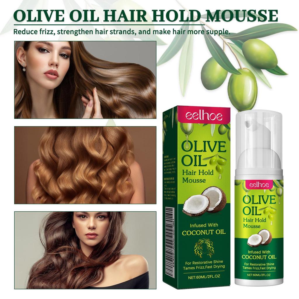 EELHOE Olive Oil Curl Setting & Moisturizing Mousse for Silky Smooth Hair