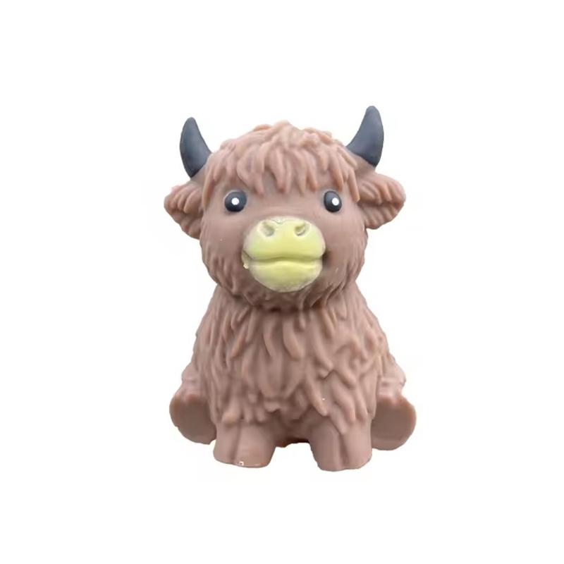 Schotse Hooglander Koe Squishy Langzame Terugslag Angstverlichting Fidget Speelgoed, Squishy Speelgoed, Kinderspeelgoed, Juegos Para Niños, Kaas Squishy donkerbruine kleur