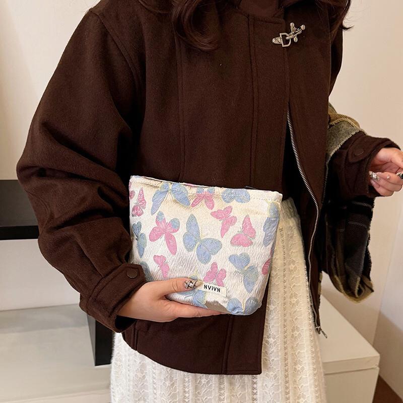 OEING Aurora Butterfly Canvas Travel Cosmetic Bag