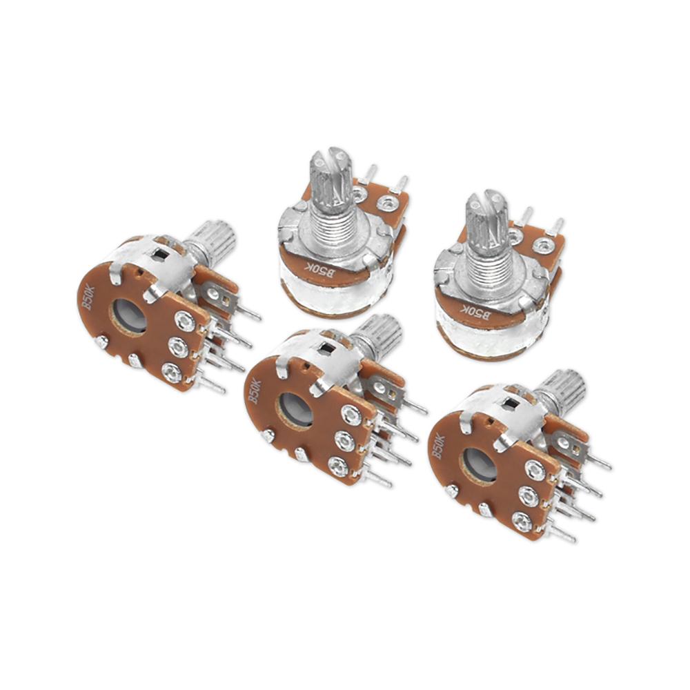 LIZAO 5PCS B1K B2K B5K B10K B20K B50K B100K B500K B1M 6Pin Shaft WH148 Potentiometer 1K 2K 5K 10K 20K 50K 100K 500K 1M