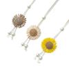 Sunflower Curtain Straps, Rustic Style, No Hole Tying Straps, Pearl Decoration, Flower Curtain Buckles, Bay Windows, Screen Curtains, Tying Ropes