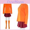 Conjunto de Fantasia Cosplay de Festa de Halloween para Adultos Scooby Doo Velma Dinkley