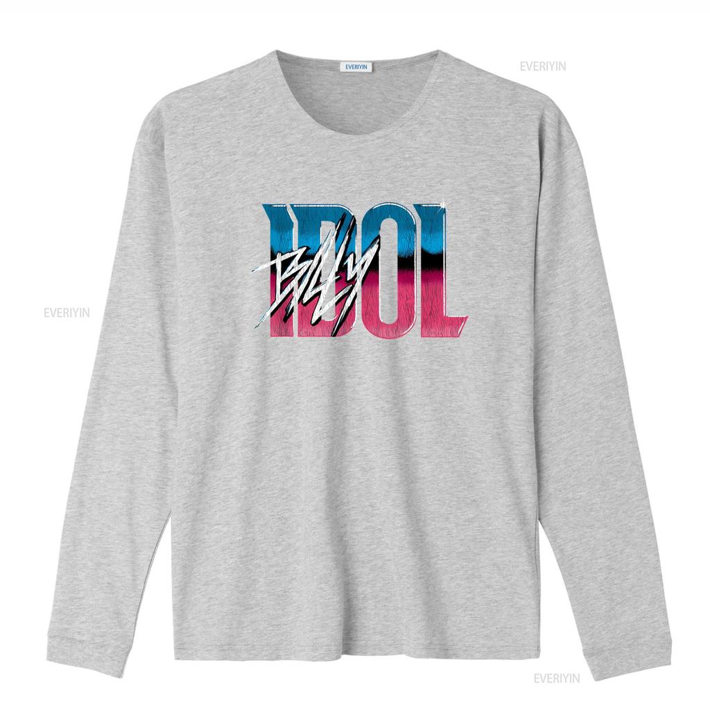 Billy Idol Name Gradient Music T Shirt for Fashion Streetwear Vintage Washed Breathable Graphic Designer Clothes Unisex