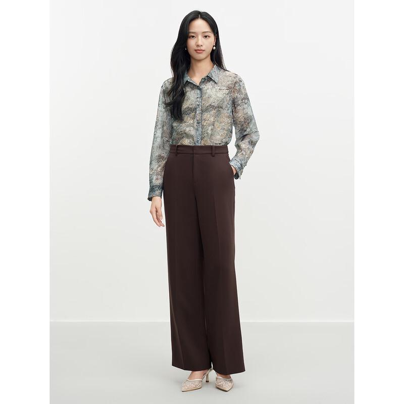 JUZUI Women's Business Casual Tri-Acetate Straight-Leg Ankle Pants