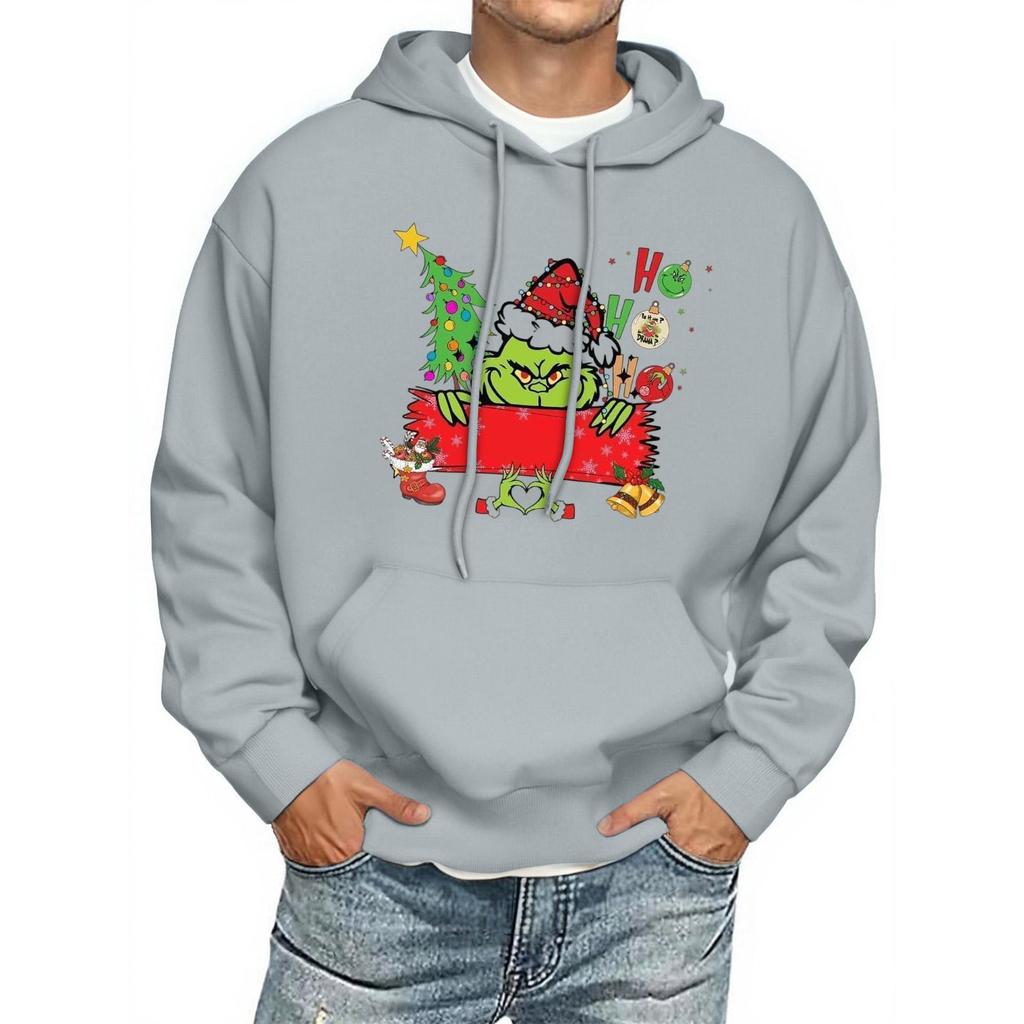Men's Print Hooded Sweatshirt Long-Sleeve Casual Pullover Hoodie Hooded Sweatshirt