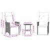 3 Piece Bistro Set with Cushions Black Poly Rattan
