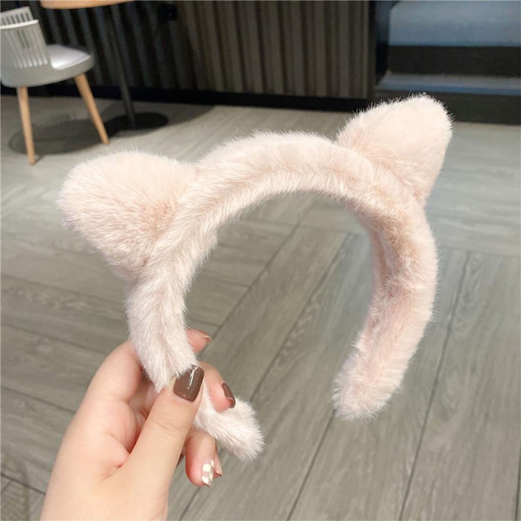 Wide Brim Cat Ear Hair Hoop Woman Casual Skincare Makeup Headband for Home Travel Carnivals Cosplay Hair Accessories
