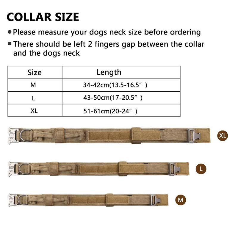 Tactical Dog Collar 7 Optional Colors Heavy Duty Metal D-ring Adjustable Military Training Collar For Medium Large Dog