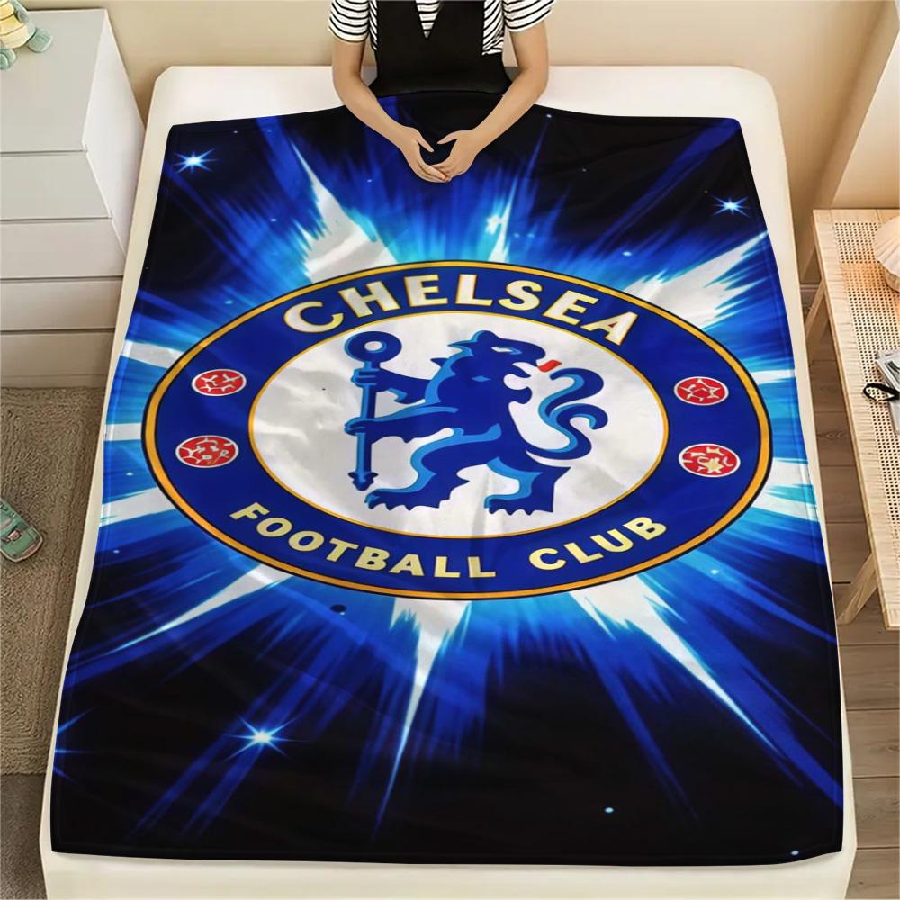 Chelsea FC logo Print FlAannel Blanket, High quality Comfortable for All Seasons, Home Decor, Warmth and Comfort