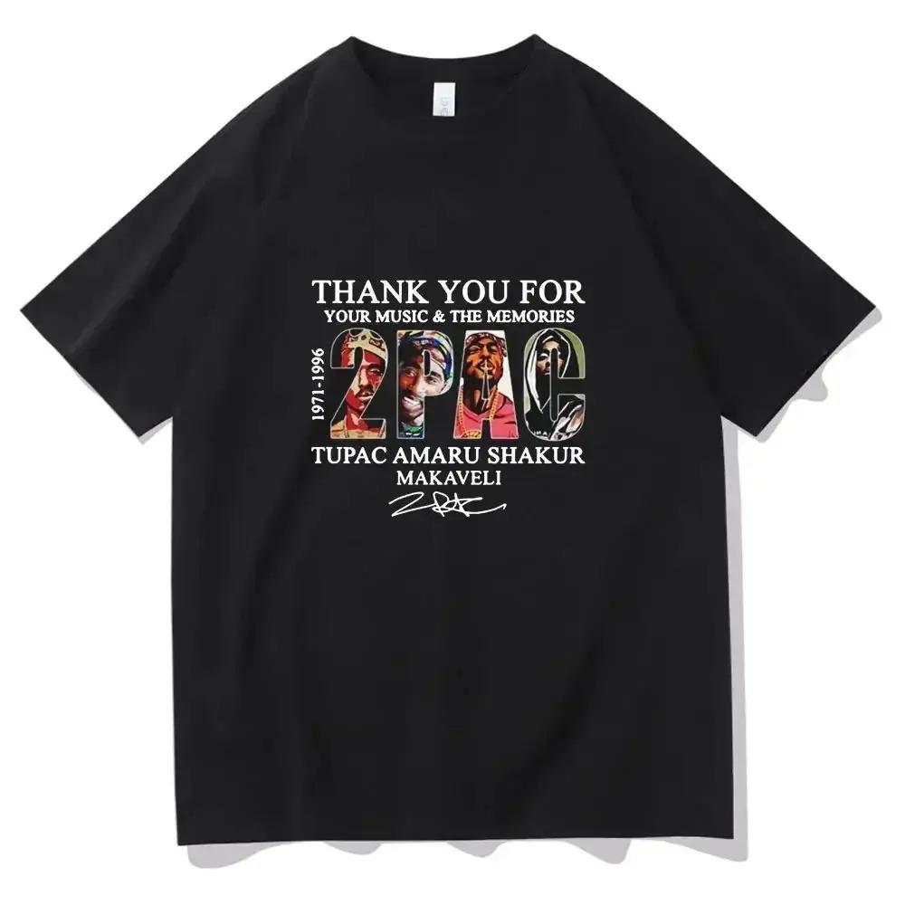 2026 Rapper Tupac Tops Hip Hop Streetwear Vintage Y2k Tops Fashion Print T Shirt Unisex Women Harajuku Casual Loose Tees Unisex Y2K