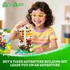 Little Boy & Tiger Adventure Building Set, Classic Cartoon Wooden Bridge Figure Toys, Creative Gift for Kid Boy 8-14, 496 Pcs