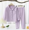 [VIISEN] Kids Pajamas 2-Piece Set, Front Open Long Sleeve Loungewear, Plain All-Season Sleepwear for Girls Boys Children (Pink/Long Sleeve, 150)
