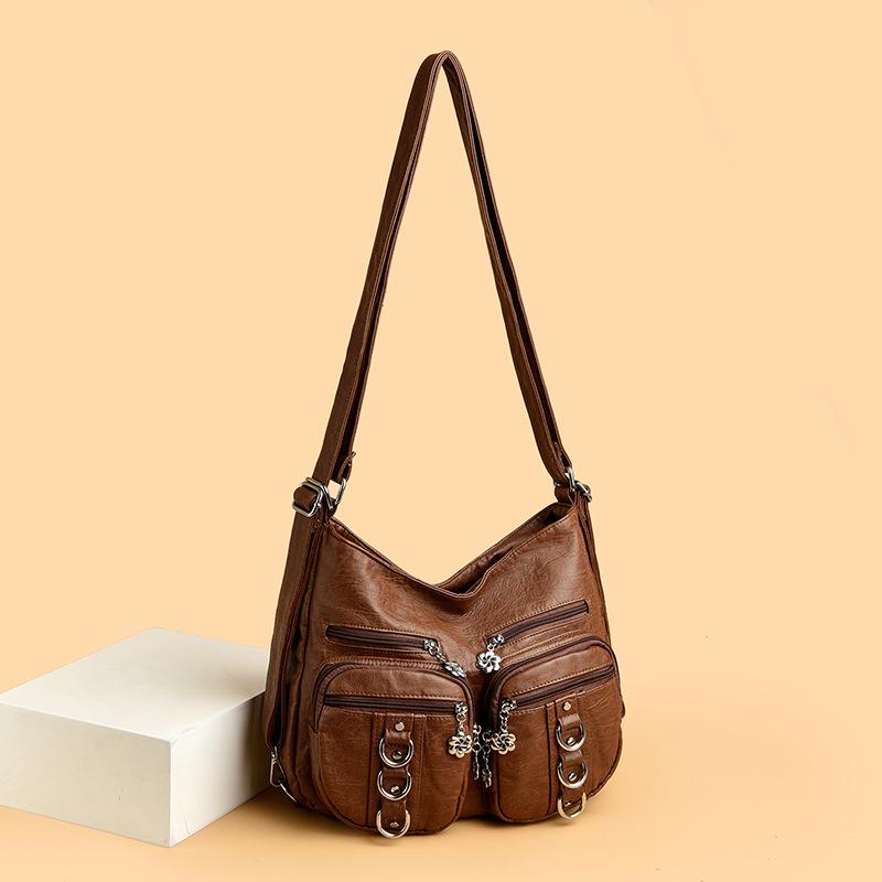 Modische und Retro-Einkaufstasche mit großer Kapazität, Trendige und schlichte Umhängetasche, Lässige Mama-Tasche für Damen