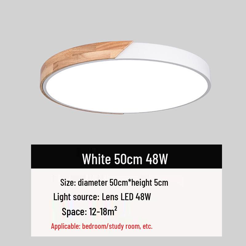 Natural Wood LED Ceiling Lamp for Bedroom and Living Room