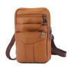 Mannen lederen heuptas schouder crossbody tassen retro koeienhuid zak mobiele telefoon riem bum outdoor case zakje