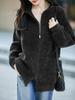 Women's Pure Wool Zipper Knit Cardigan - Long Sleeve, Soft, Warm, Solid Color for Autumn/Winter
