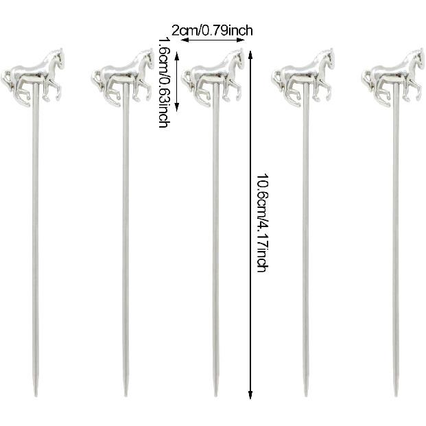 Honbay 5PCS Reble Stainless Steel Cocktail Picks Fruit Food Hamburger Toothpicks Cupcake Toppers Sandwich Appetizer Decorative Skewers Drink Garnish