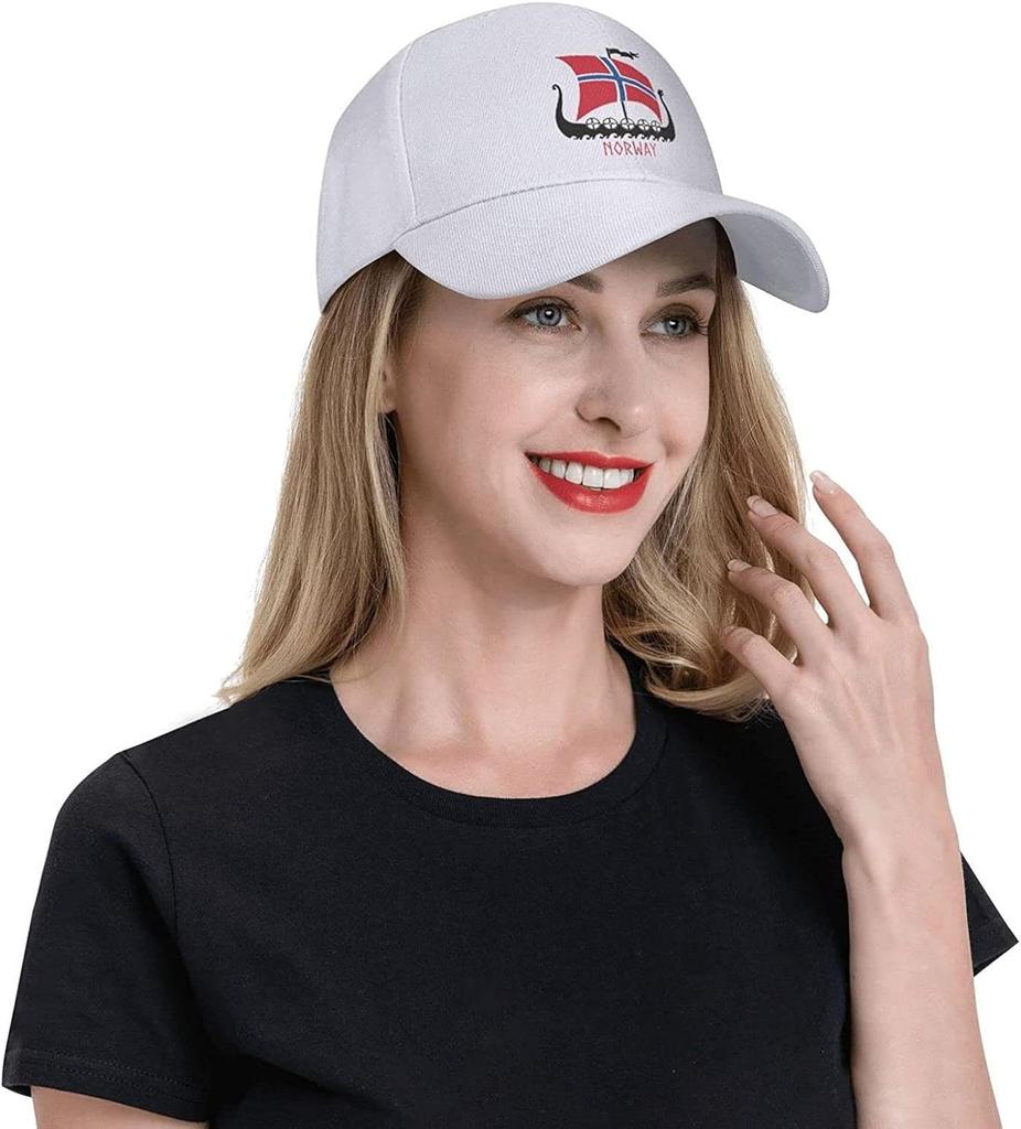 Norwegian Flag Norway Viking Ship Baseball Cap Adjustable Low Profile Golf Dad Hat for Unisex Women