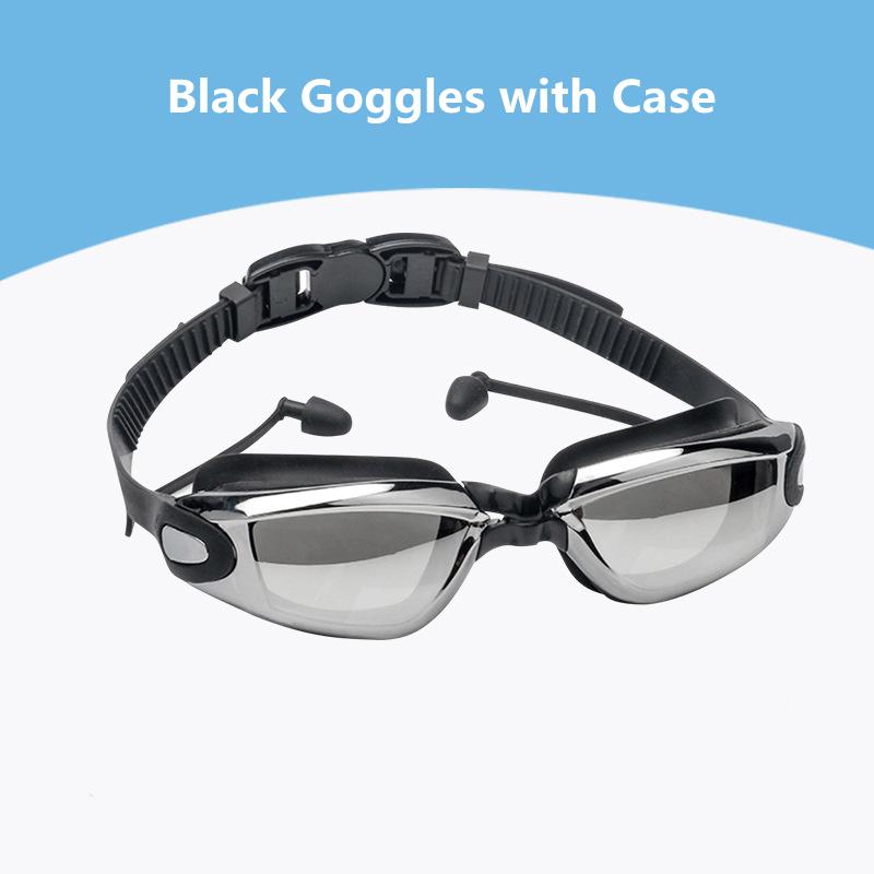 Schwimmbrille für Männer und Frauen, Antibeschlag-UV-Schutz, wasserdichtes Silikon, verstellbare Schwimmbeckenbrille, Tauchbrille für Erwachsene