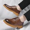 Leather shoes men's autumn British style tooling Martin shoes dress casual big head platform men's leather shoes