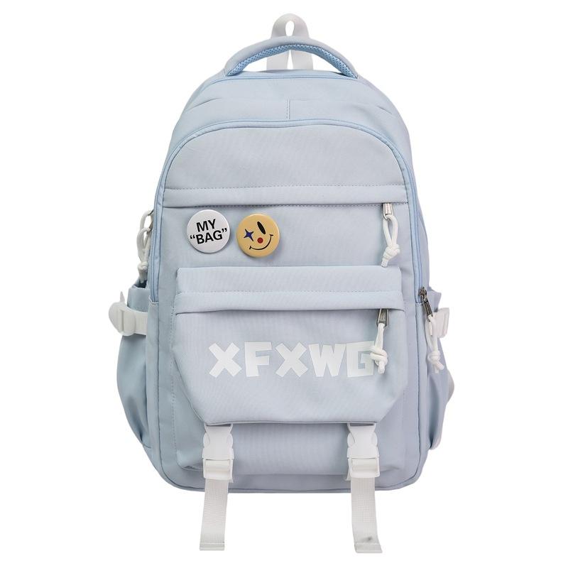 Korean ins style high appearance Harajuku trendy couple backpack junior high and high school students light and large capacity schoolbag girl