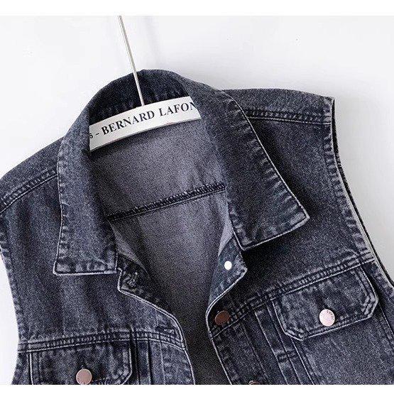 Women's Retro Pleated Denim Vest - Sleeveless Casual Top for Spring/Autumn Dresses, 2025 Gilet
