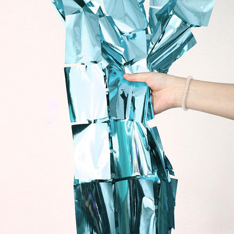 Cortina de Lluvia Cuadrada Brillante de 1 m × 2 m Decoración de Pared de Fondo para Fiesta, Boda, Cumpleaños Decoración de Fiesta Cortina de Lluvia Dorada, Plateada, Verde