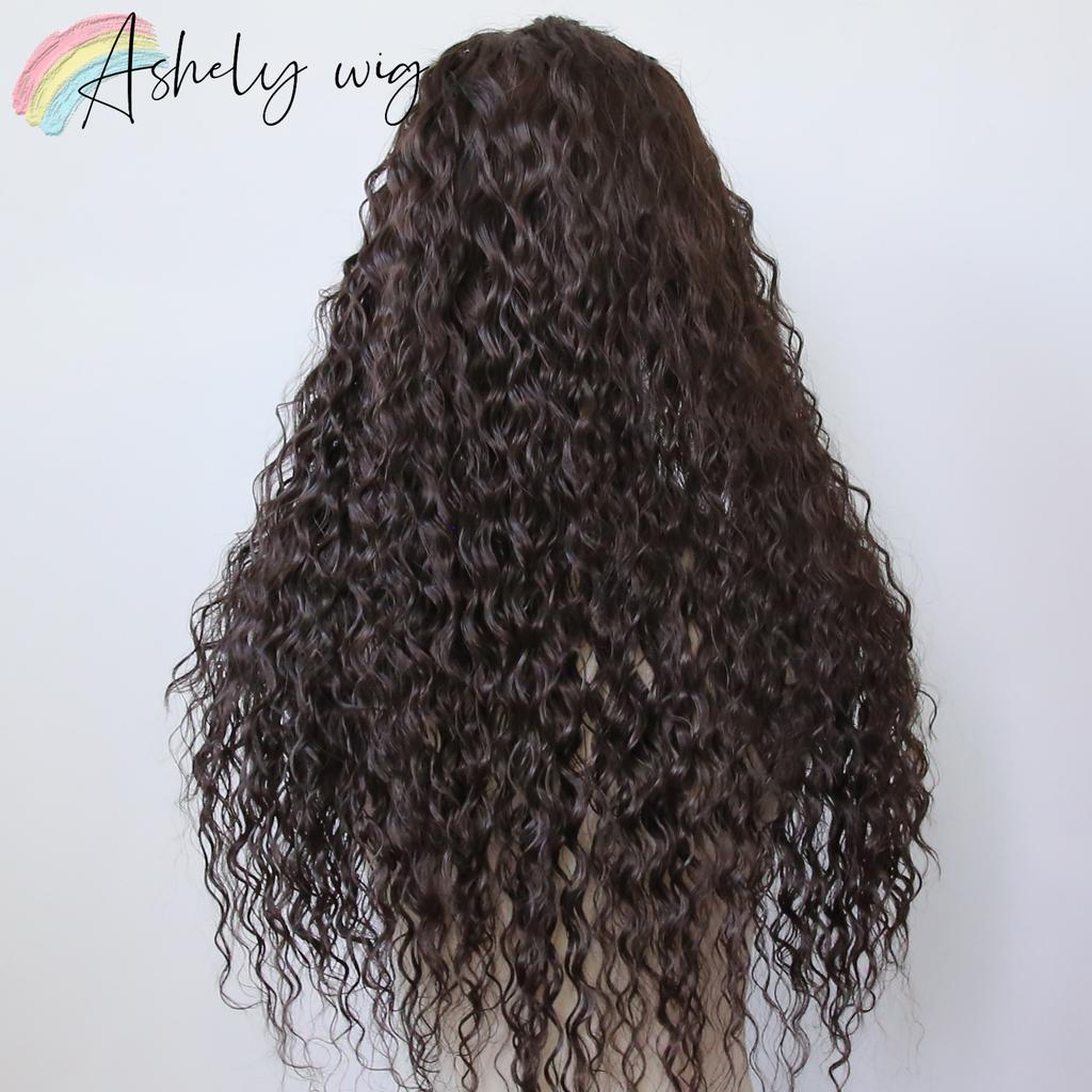 Brown Wig Curly 13x4 Lace Front Wig for Women Long Wave High Quality Dluess High Temperature Fibers Synthetic Lace Front Wigs