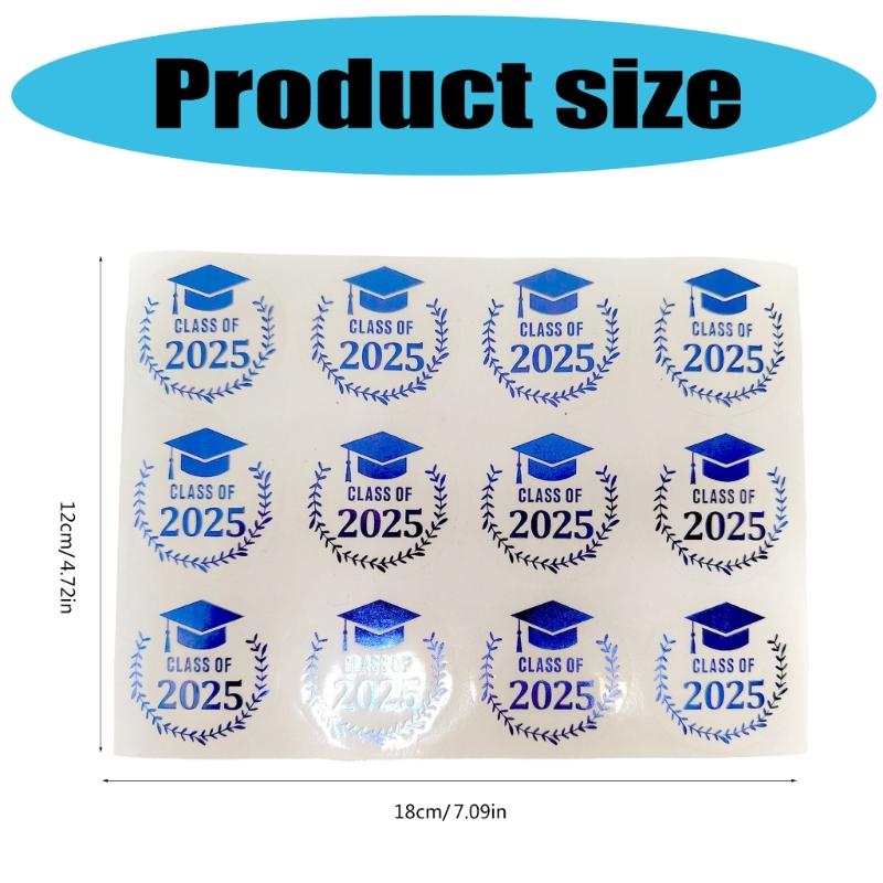 Pack Of 120 Gold Foil Graduation Hat Sticker 40mm Adhesive Labels Wrapping Sticker For Seal Envelope Card Packaging