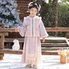 Annie Youer Girls' Winter Hanfu Tang Suit Dress Set