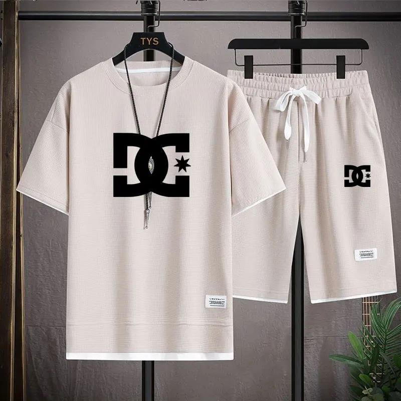 Sommermode Lässiges Herren-Shorts-Set Fitnessstudio-Outfit O-Ausschnitt Kurzarm-T-Shirt 3D-bedrucktes Herren-Top Schnelltrocknendes 2-teiliges Set