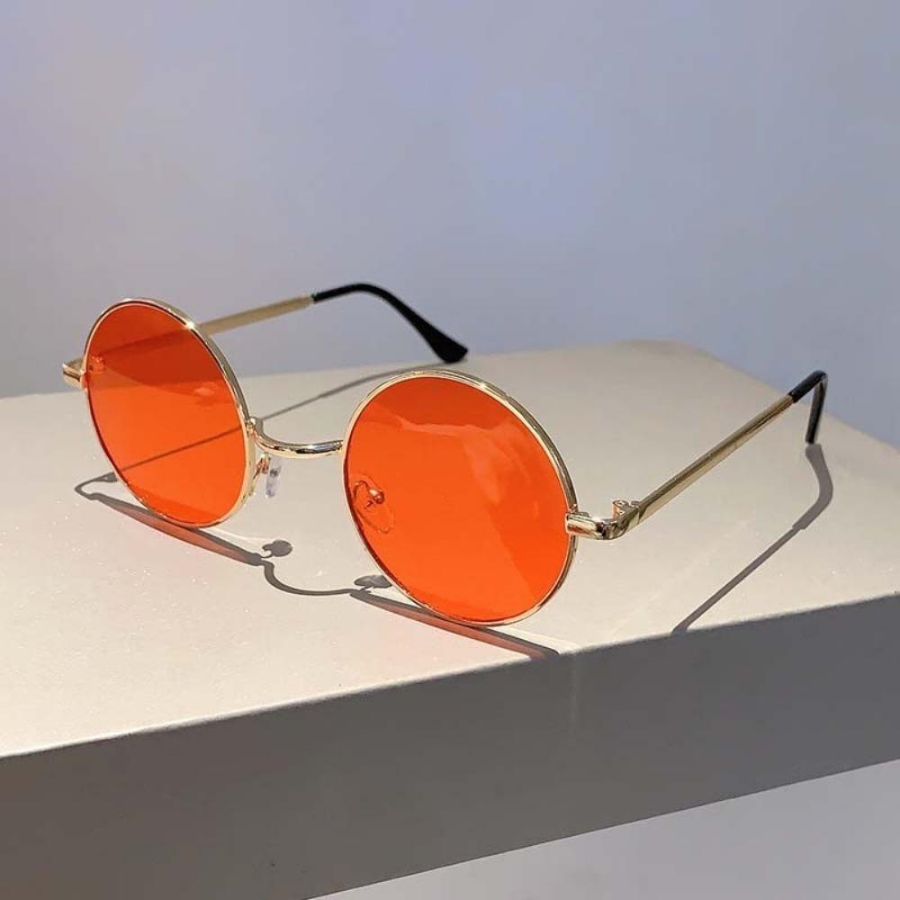 Vintage Round Sunglasses for Women Metal Frame Korean Style Shades