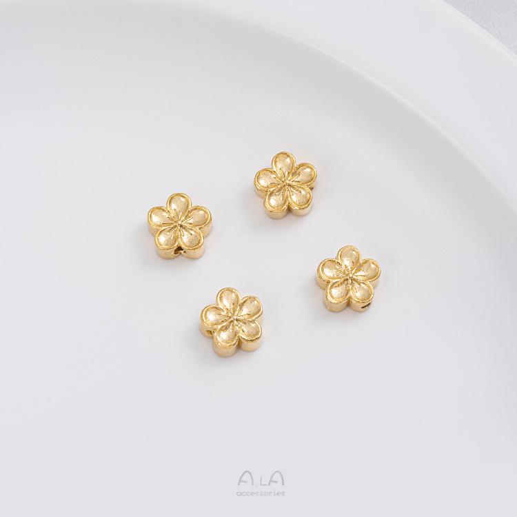 14K Gold Filled Plum Blossom Spacer Beads for Jewelry Making - Strong Color Retention, Small Flower Beading for DIY Bracelets and Bangles.