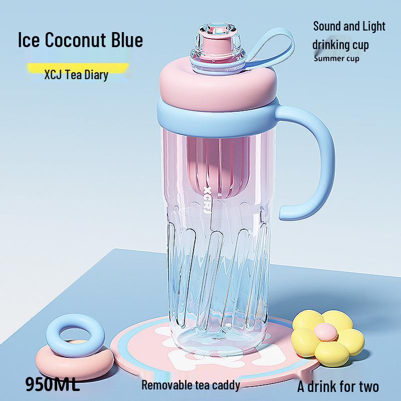 King Ice Straw Cup: Summer Teapot Design, Large Capacity, Heat-Resistant, High-Value Plastic for Women