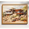 Mid Century Palm Springs House Prints Modern Cubist Abstract Architecture Art Print Poster Retro Wall Art Canvas Painting Decor