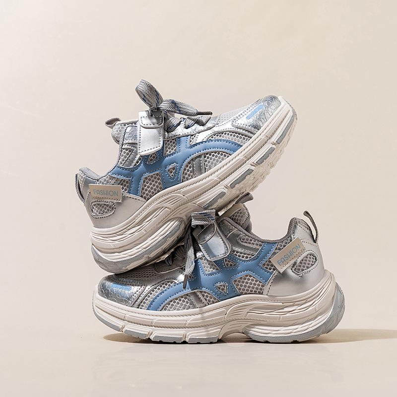 

Кроссовки для девочек 25 весна и осень новые детские сетчатые дышащие кроссовки мягкая подошва для мальчиков модные папины кроссовки тренд 30 небесно-голубой