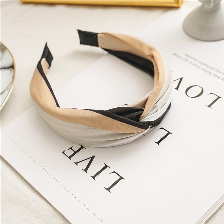 Wide Top Knot Fabric Hair Bands For Women Contrast Color Cloth Headband Bezel Girls Hairband  Hoop Female Hair Accessories