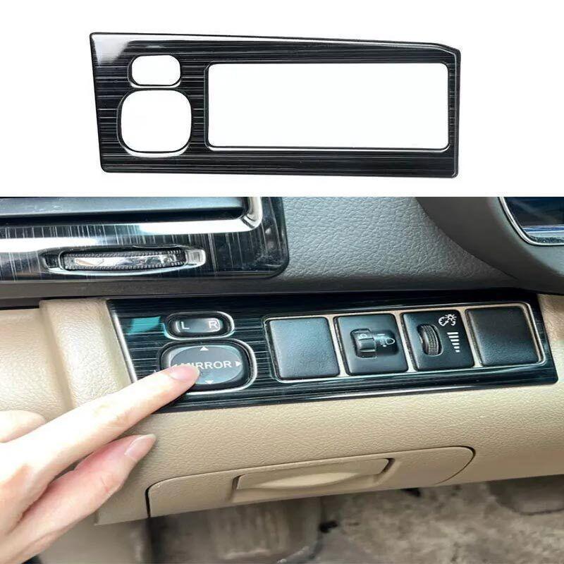 Headlight Button Frame Black Steel Cover Trim 2008-2013 For Toyota Highlander