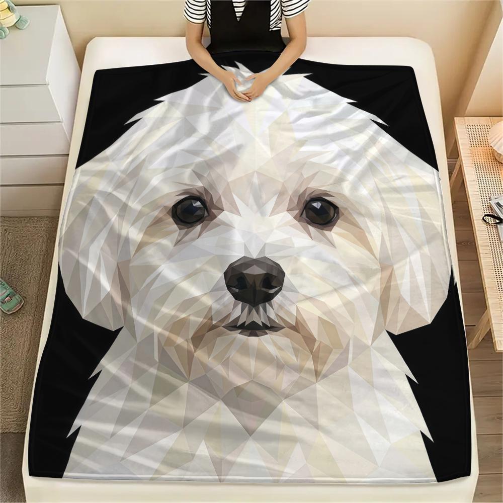 Animal avatar puppy kitten Print Flannel Blanket,High quality Comfortable for All Seasons,Home Decor,Warmth and Comfort,Perfect for Christmas Gifts