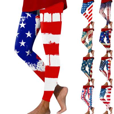 Γυναικείο Casual Μόδα Εξωτερικού Χώρου Ημέρα Ανεξαρτησίας Τυπωμένο Στενό Ελαστικό Παντελόνι Γιόγκα Κοντό Παντελόνι