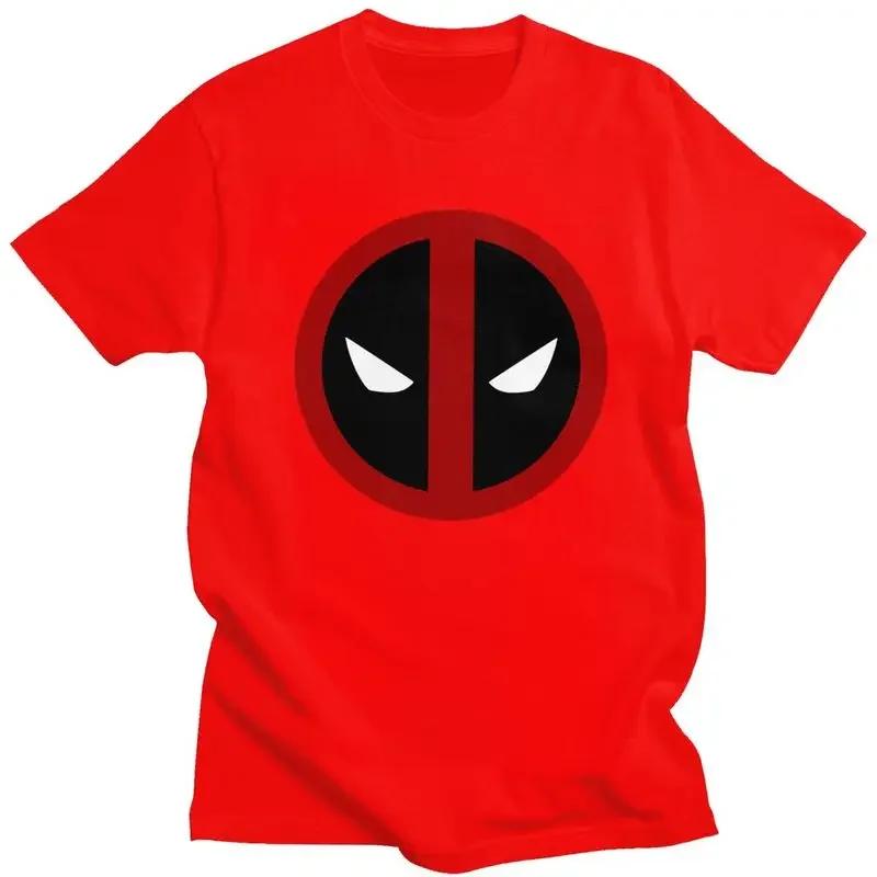 Superhero T Shirt Men Pre-shrunk Cotton Tshirt Casual Tee Short Sleeve Deadpool Sympol T-shirt Fitted Apparel