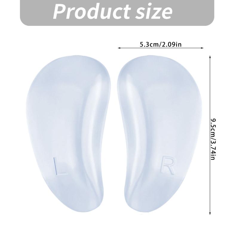 4 Pairs Adhesive Orthotic Clear Arch Support Shoe Insoles Flat Feet Arch Insert Gels Pads for Foot Pressure Relief