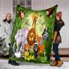 Jungle Animal Friends Plush Blanket Suitable All Seasons Soft Comfortable Sofa Office Nap Travel Birthday Gift Christmas Present