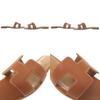 Used AUTHENTIC HERMES Oran Sandals Brown Leather