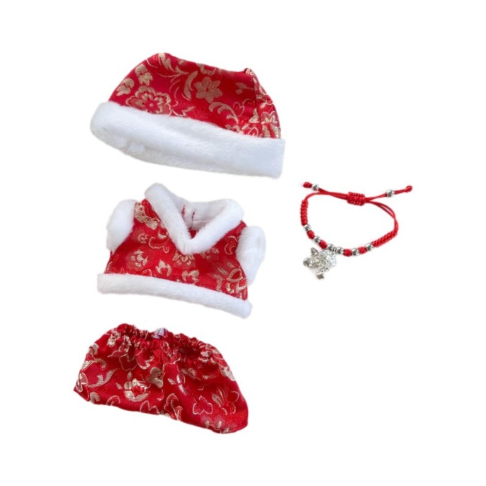 

Китайский красный одежда для куклы Лабубу Новый год 17 см Плюшевая одежда для кукол Детские игрушки для девочек Chinese New Year Suit