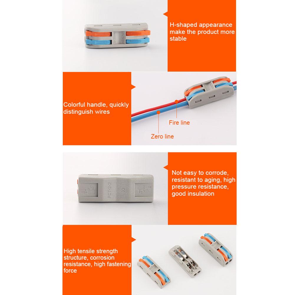 48Pcs Wiring Connector Conductor 2Positions 11~28AWG PCT22 with Bracket Screws