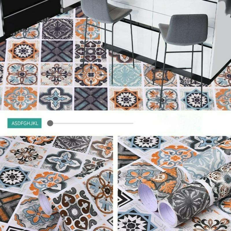 Kitchen, Bathroom, Non-slip Floor Stickers, Thickened Balcony Floor Wallpaper, Self-adhesive Waterproof Tile Stickers