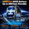 2026 New Men upgraded 1400mAh Battery GPS Heart Rate Flashlight BT Call 10ATM Waterproof 100+Sport Modes AMOLED HD Capacity Smart Watch